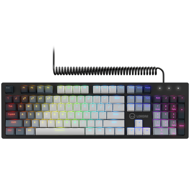 LORGAR Azar 514, Wired mechanical gaming keyboard, RGB backlight, keys number: 104, 50M clicks, linear dream switches, spring cable up to 3.4m, EN layout 