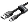 CABLU alimentare si date Baseus Cafule, Fast Charging Data Cable pt. smartphone, USB la USB Type-C, 3m, brodat, gri+negru 