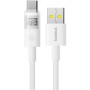 CABLU alimentare si date Baseus Display, Fast Charging Data Cable pt. smartphone, USB la USB Type-C 100W, braided, 2m, alb 