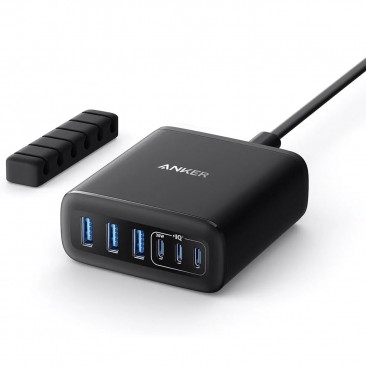 Alimentator retea Anker, max. 30W/port, 3 x USB-C, 3 x USB-A, negru, 