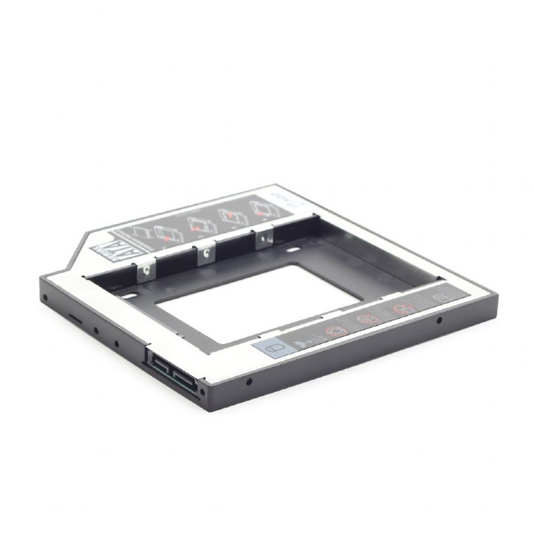 RACK intern  GEMBIRD, tip caddy 12.7mm, 5.25 inch la 2.5 inch, S-ATA, interfata PC S-ATA, metal, negru, 