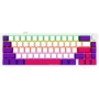 Wireless mechanical gaming keyboard Pro, 2.4 GHz, BT, RGB Backlight, 16 modes, 66 keys, 50M presses, multimedia knob, built-in 3750 mAh battery, Hot Swap,cable 2.3m, white red purple 