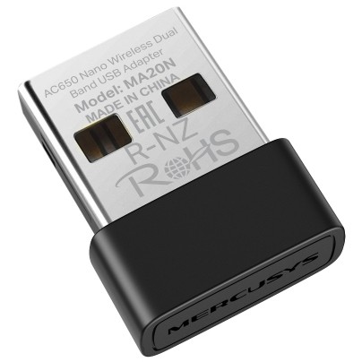 ADAPTOR RETEA MERCUSYS, nano AC650 extern wireless 2.4 GHz | 5 GHz, USB 2.0, 650 Mbps, 