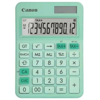 Calculator de birou Canon, LS-125KB GR, Green, LCD 12-digit, dim.car. 18.6 mm, Dual-Power (solara si baterie LR44), dim. 147x106x25mm, 117g, (incl.TV 0.80lei),
