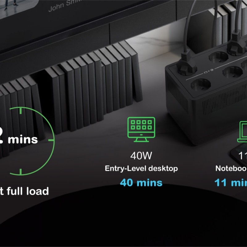APC Back-UPS 500VA 8 schuko outlets 230V 1 USB charging port 