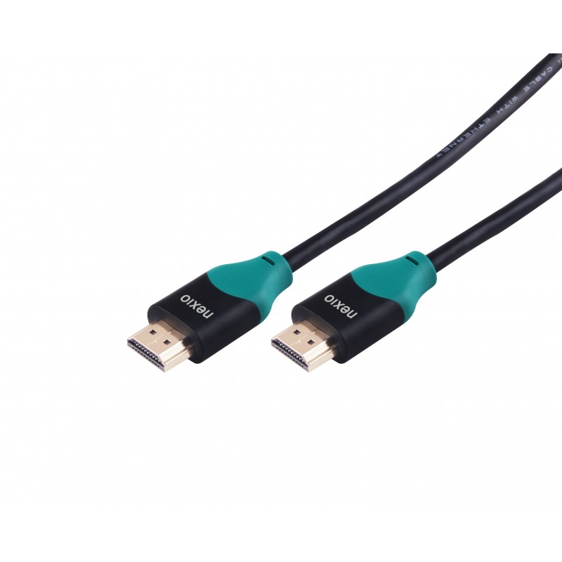 Cablu HDMI, V2.0, tata-tata, 4K@60hz, 1080P, High Speed Ethernet, contacte aurite, 3m, Negru, Nexio 