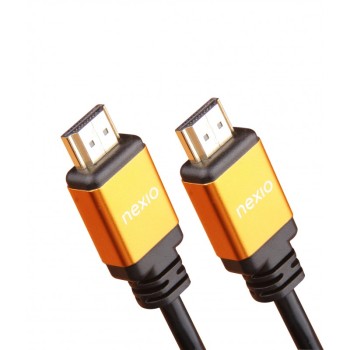 Cablu HDMI, V2.1, tata-tata, 8K@60hz, 1080P, Ultra High Speed Ethernet, carcasa metalica, contacte aurite, 1m, Negru, Nexio 