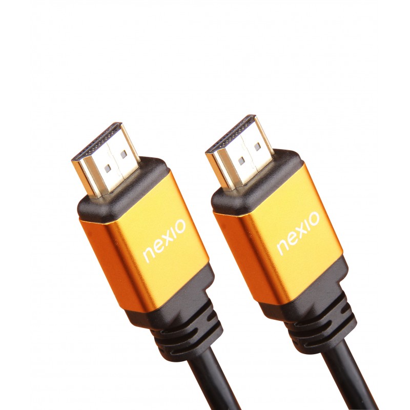 Cablu HDMI, V2.1, tata-tata, 8K@60hz, 1080P, Ultra High Speed Ethernet, carcasa metalica, contacte aurite, 1m, Negru, Nexio 