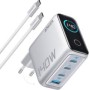 Alimentator retea Anker, 140W, fast charge, 3 x USB-C, 1 x USB-A, argintiu, 