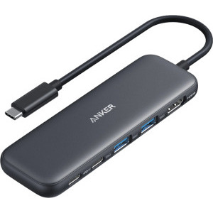 DOCKING Station Anker 5-in-1, porturi: 2 x USB-C, 2 x USB-A, HDMI 4K la 30Hz, 5 Gbps, PD 85W, conectare prin USB-C, gri, 
