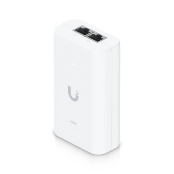 UBIQUITI PoE++ Adapter; Delivers up to 60W of PoE++; Surge, peak pulse, and overcurrent protection; Contains RJ45 data input, AC cable with earth ground, and PoE++ output; LED indicator for status monitoring. 