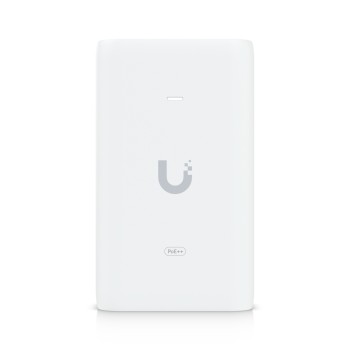 UBIQUITI PoE++ Adapter; Delivers up to 60W of PoE++; Surge, peak pulse, and overcurrent protection; Contains RJ45 data input, AC cable with earth ground, and PoE++ output; LED indicator for status monitoring. 