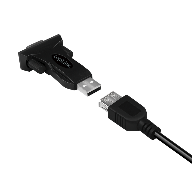 ADAPTOR USB LOGILINK, USB 2.0 (T) la Serial DB9M (9-pin)(RS232)(T), negru, 