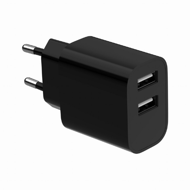 ALIMENTATOR retea 220V GEMBIRD, universal, 2 x USB-A 2.4A , max. 12W, protectie: scurtcircuit, supraincarcare, negru, 
