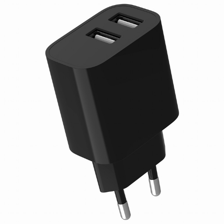ALIMENTATOR retea 220V GEMBIRD, universal, 2 x USB-A 2.4A , max. 12W, protectie: scurtcircuit, supraincarcare, negru, 