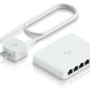 Ubiquiti 5-port 2.5G switch that can be powered with PoE or a USB-C adapter; 4x 2.5 GbE ports, 2.5 GbE PoE input port for power 