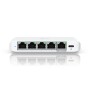 Ubiquiti 5-port 2.5G switch that can be powered with PoE or a USB-C adapter; 4x 2.5 GbE ports, 2.5 GbE PoE input port for power 