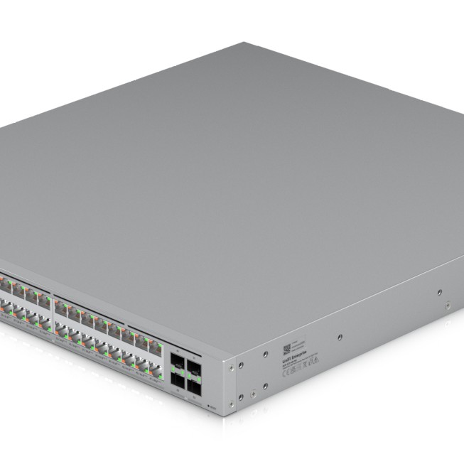 Ubiquiti network switch ECS-48-PoE-EU Enterprise-grade 48-port, Layer 3 Etherlighting PoE+++ switch with high-capacity 10 GbE RJ45 and 25G SFP28; (32) 10 GbE, (16) 2.5 GbE ports 