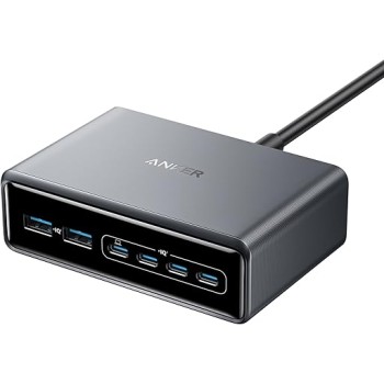 Alimentator retea Anker, 200W, GaN, 4 x USB-C, 2 x USB-A, QC, PD, argintiu, 