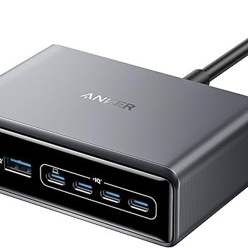 Alimentator retea Anker, 200W, GaN, 4 x USB-C, 2 x USB-A, QC, PD, argintiu, 