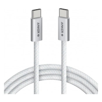 Cablu alimentare si date Anker Zolo, 1m, USB Type-C (T) la USB Type-C (T), 240W, invelis nylon, braided, alb, 