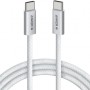 Cablu alimentare si date Anker Zolo, 1m, USB Type-C (T) la USB Type-C (T), 240W, invelis nylon, braided, alb, 