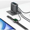 Alimentator retea Anker, 140W, fast charge, 3 x USB-C, 1 x USB-A, incarcare simultana 2 porturi 140W, afisaj LED, PD, gri, 
