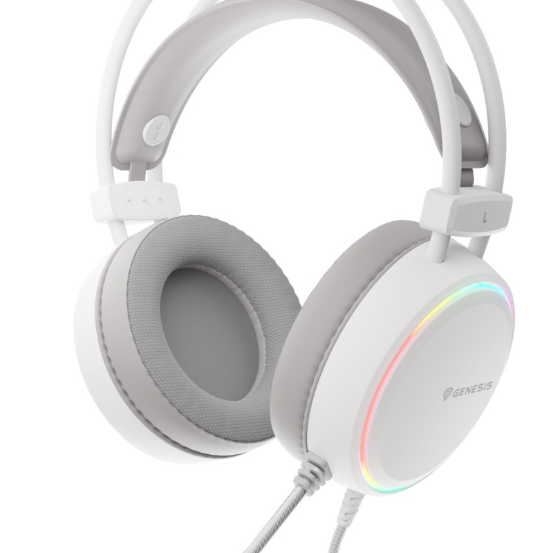 Casti cu fir Genesis Neon 613 G2 alb 