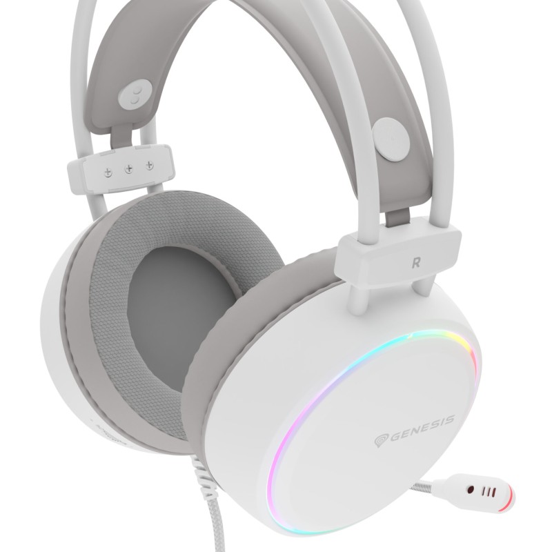 Casti cu fir Genesis Neon 613 G2 alb 