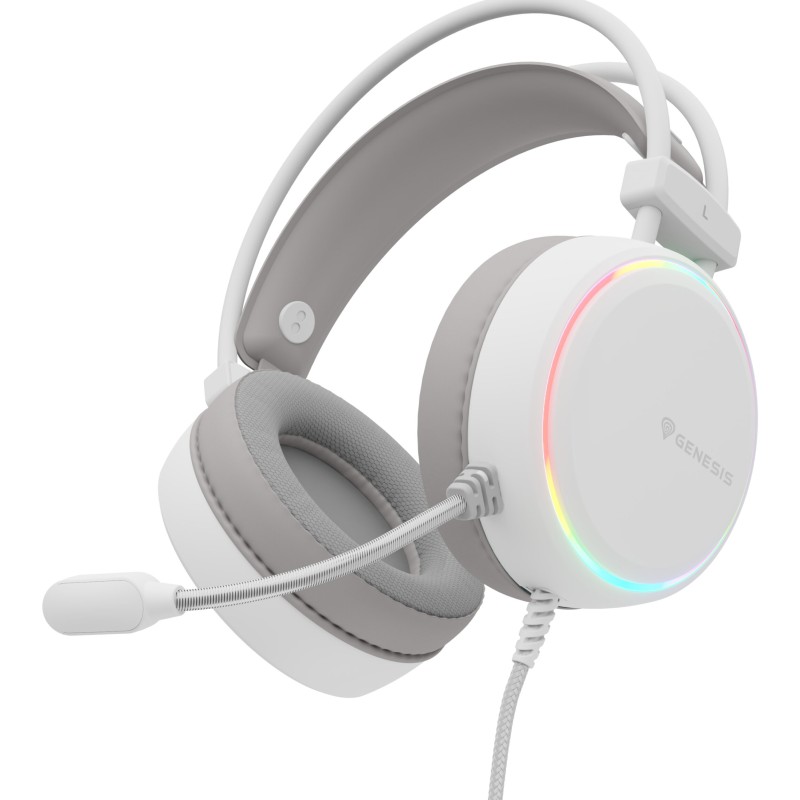 Casti cu fir Genesis Neon 613 G2 alb 