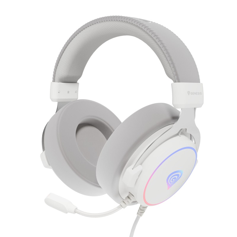 Casti cu fir Genesis Neon 764 alb 