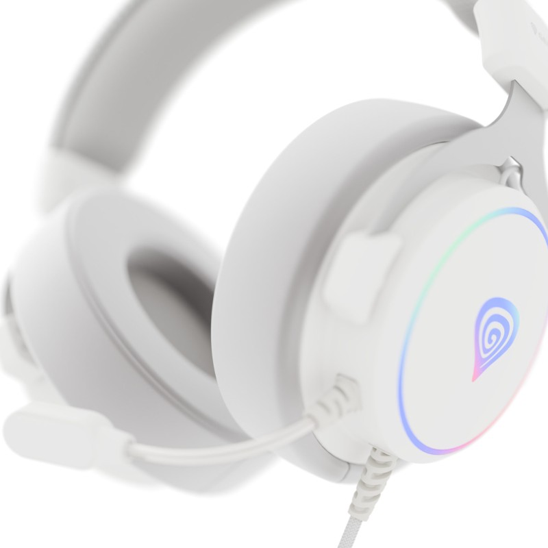 Casti cu fir Genesis Neon 764 alb 