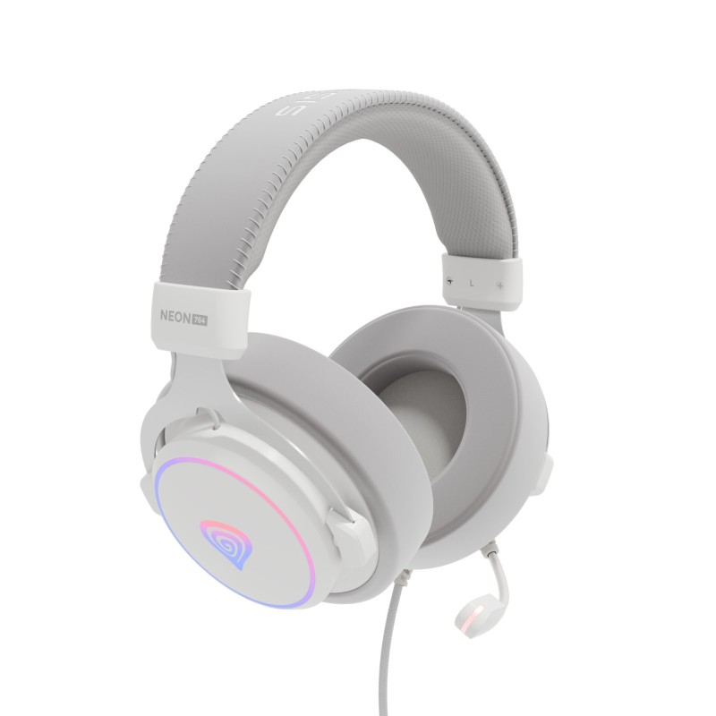 Casti cu fir Genesis Neon 764 alb 