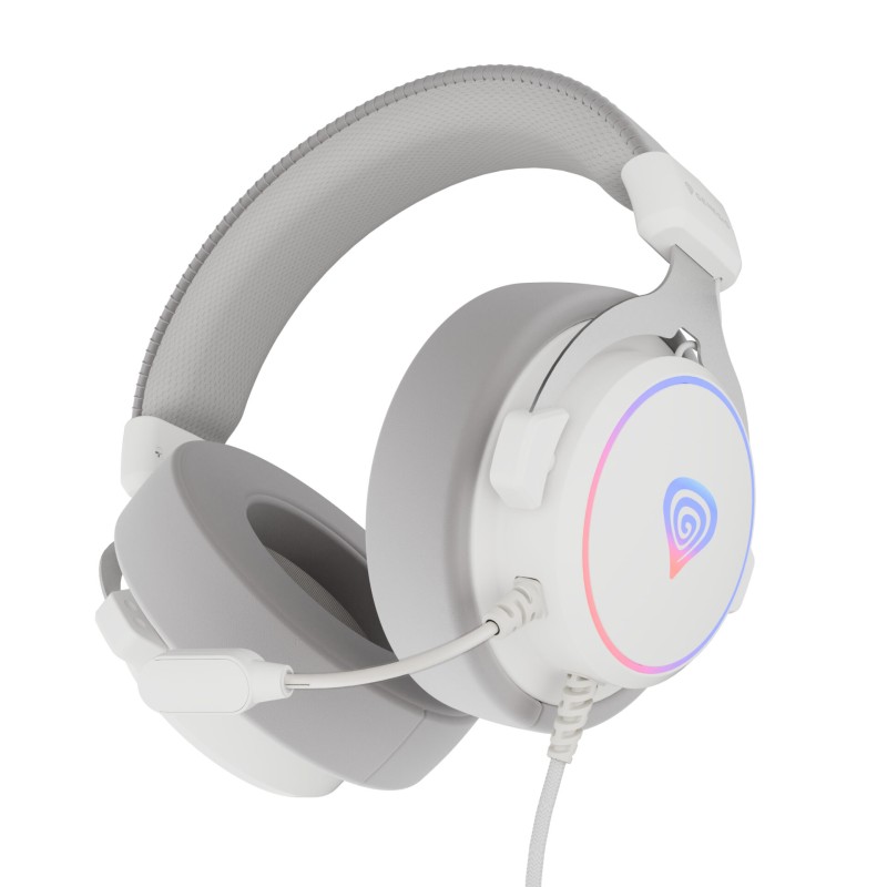Casti cu fir Genesis Neon 764 alb 