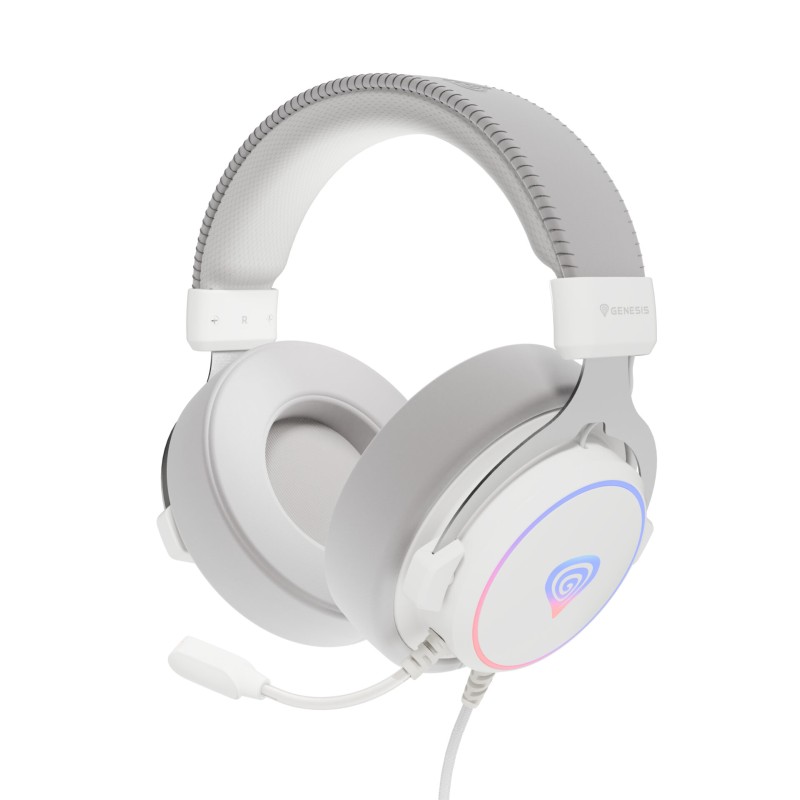 Casti cu fir Genesis Neon 764 alb 