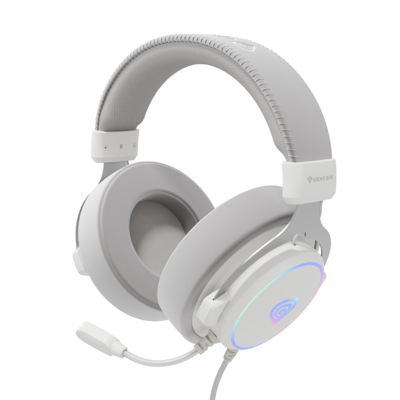 Casti cu fir Genesis Neon 764 alb 