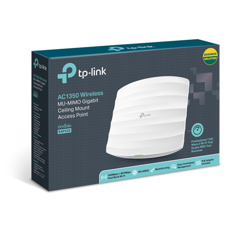 ACCESS POINT TP-LINK wireless 1350Mbps, Gigabit, 1 antena interna, IEEE802.3af PoE si pasiv PoE, Dual Band AC1350, montare pe tavan 