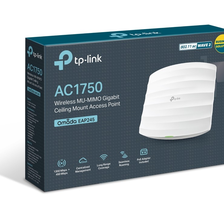ACCESS POINT TP-LINK wireless 1750Mbps, Gigabit, 1 antena interna, IEEE802.3at PoE, Dual Band AC1750, montare pe tavan 
