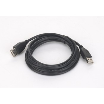 CABLU USB GEMBIRD prelungitor, USB 2.0 (T) la USB 2.0 (M), 3m, conectori auriti, negru, 