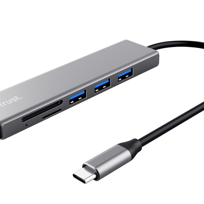 Halyx Fast USB-C & Card Reader, 3-port Hub 
