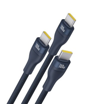 CABLU alimentare si date Baseus One-for-three, Fast Charging Data Cable pt. smartphone, USB Type-C la 3 x USB Type-C 100W, 1.5m, albastru 