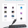 HUB Anker, 4-in-1, USB 3.0 x 4 porturi, incarcare prin USB Type-C, viteza 5 Gbps, conectare prin USB-C, negru, 