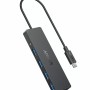 HUB Anker, 4-in-1, USB 3.0 x 4 porturi, incarcare prin USB Type-C, viteza 5 Gbps, conectare prin USB-C, negru, 