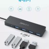 HUB Anker, 4-in-1, USB 3.0 x 4 porturi, incarcare prin USB Type-C, viteza 5 Gbps, conectare prin USB-C, negru, 
