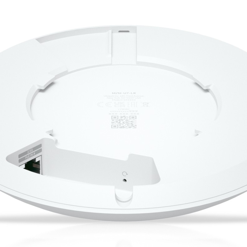 Ubiquiti UniFi U7-LR Long-Range Compact, ceiling-mount WiFi 7 AP with 5 spatial streams and extended signal range 