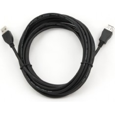 CABLU USB GEMBIRD prelungitor, USB 2.0 (T) la USB 2.0 (M), 4.5m, conectori auriti, negru, 