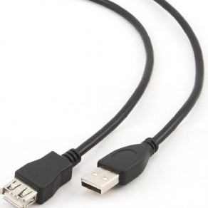 CABLU USB GEMBIRD prelungitor, USB 2.0 (T) la USB 2.0 (M), 4.5m, conectori auriti, negru, 