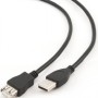 CABLU USB GEMBIRD prelungitor, USB 2.0 (T) la USB 2.0 (M), 4.5m, conectori auriti, negru, 