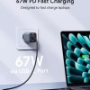 Alimentator retea Aukey, PA-B6U GR, 67W, fast charge, 1 x USB-A, 2 x USB-C, gri, 
