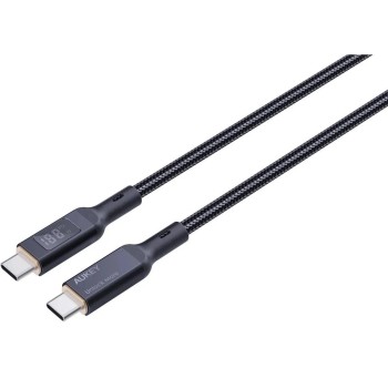Cablu alimentare si date Aukey, USB Type-C (T) la USB Type-C (T), 1.8m, 480 Mbps, 100W, braided, negru, 